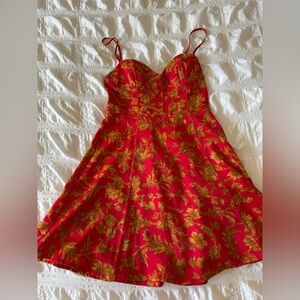 Red Floral Mini Dress – Summer / Vacation